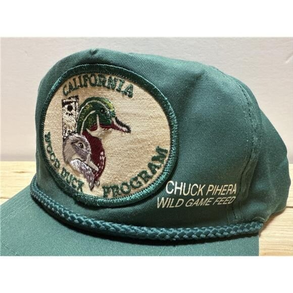 Rare Vintage California Wood Duck Program Hat Snapback Hunter Cap 1980s Unlimite